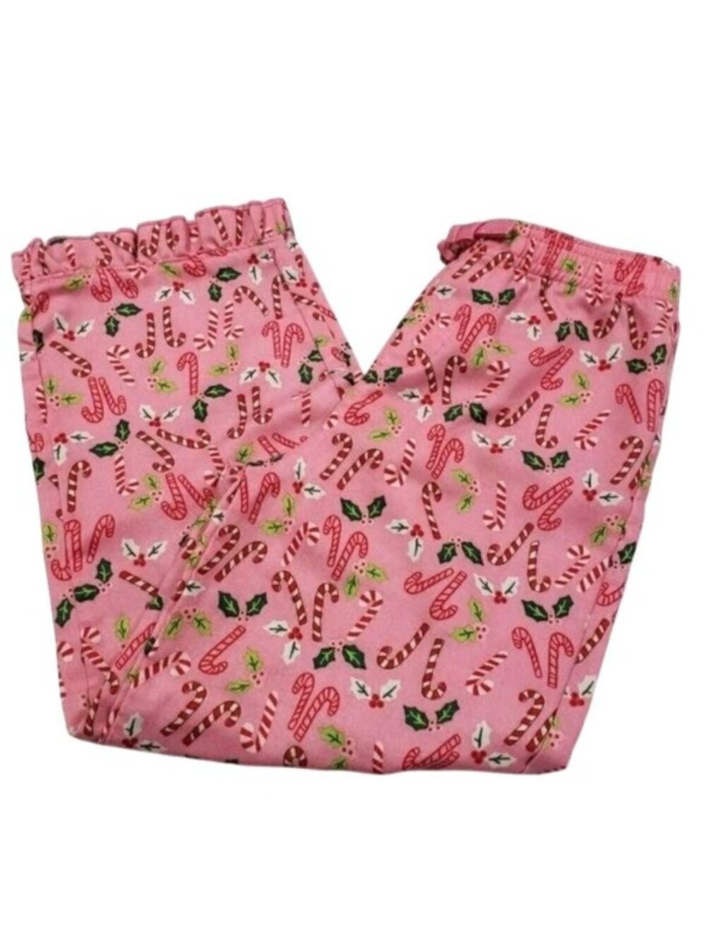 Oshkosh Girls Christmas Candy Cane Pink Pajama Pants Only Size 6
